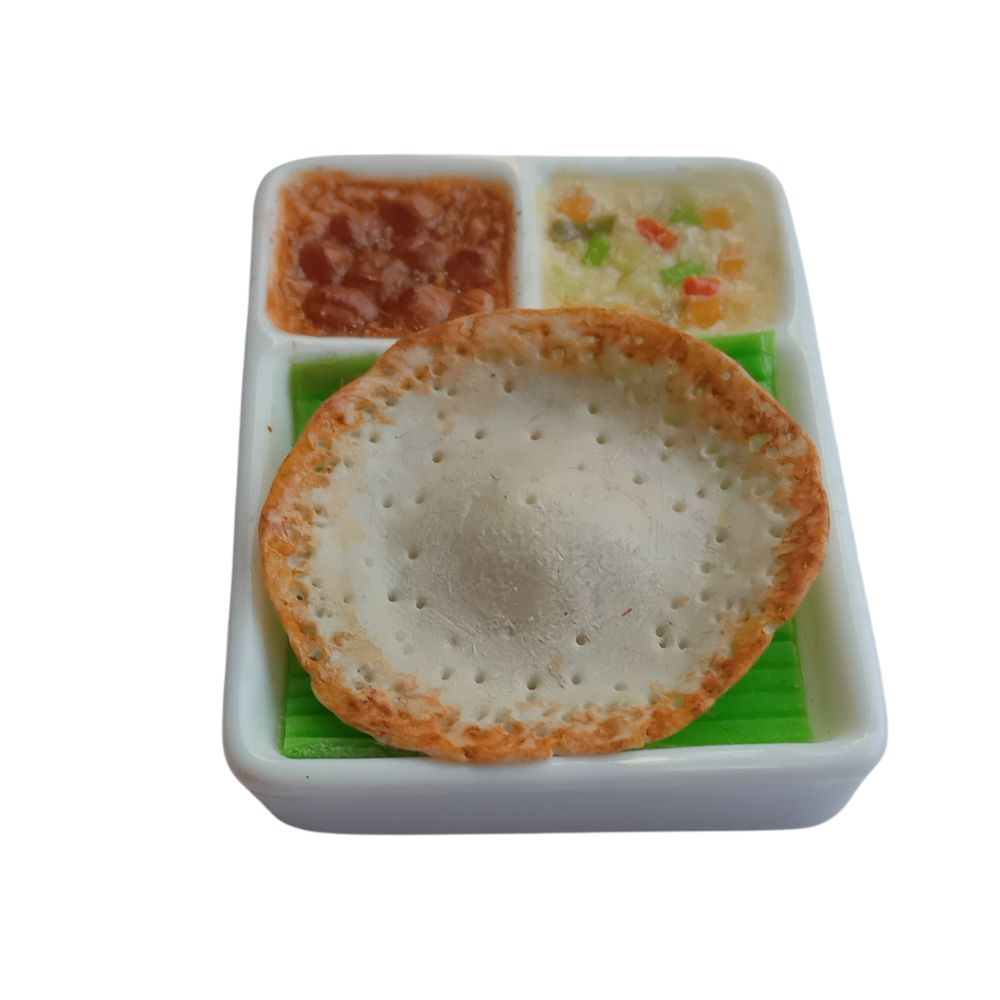 Food Fridge Magnet 3D Miniature Appam Breakfast Set 100% Handmade in India Best Souvenir Gift from India