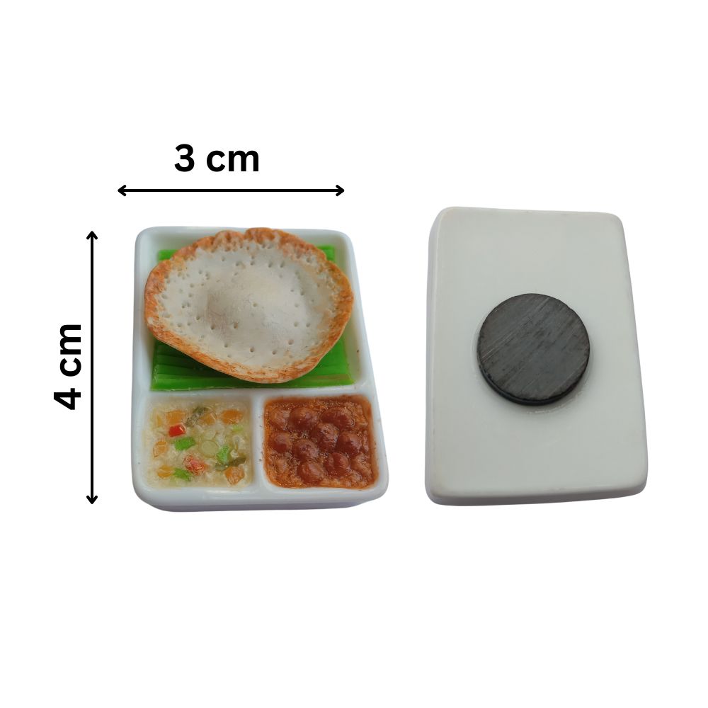 Food Fridge Magnet 3D Miniature Appam Breakfast Set 100% Handmade in India Best Souvenir Gift from India