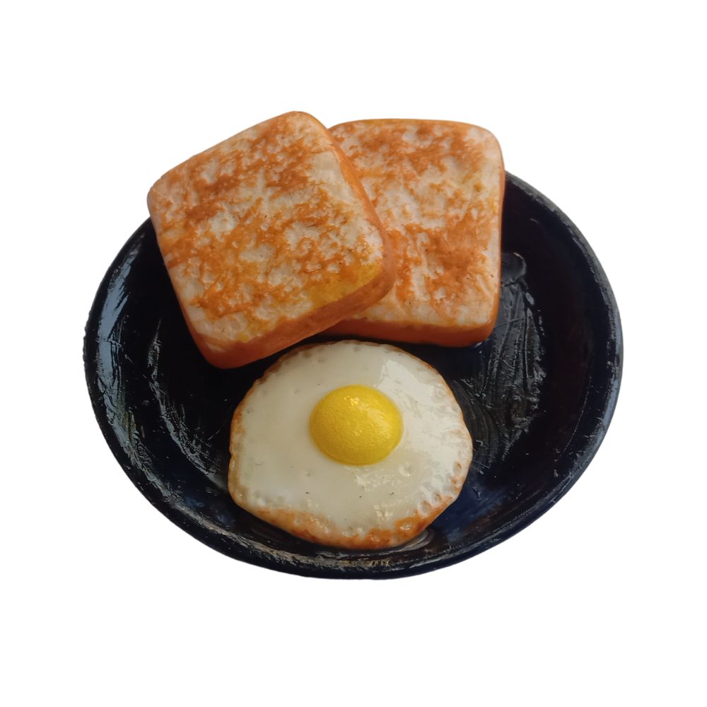 Food Fridge Magnet Miniature Bread Toast &Fried Egg Set 100% Handmade in India Best Souvenir gift , Gift for any occasion