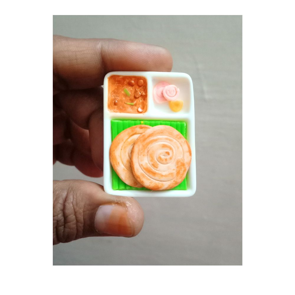 Parotta Fridge Magnet with Curry Best Souvenir Gift from India 100% Handmade Unique gifts/return gifts for any occasion