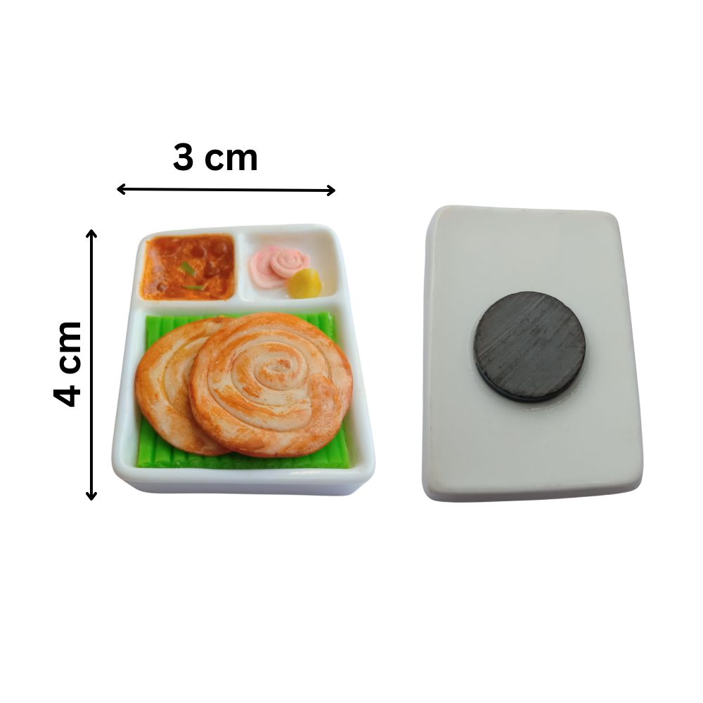 Parotta Fridge Magnet with Curry Best Souvenir Gift from India 100% Handmade Unique gifts/return gifts for any occasion