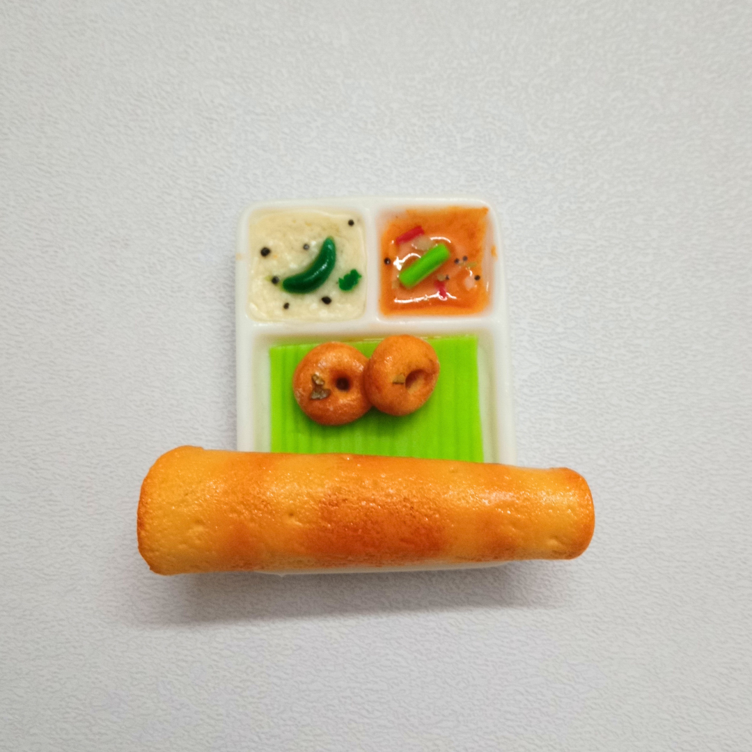 Dosa Fridge Magnet Miniature 3d food for kitchen decor, Best Souvenir Gift 100% Handcrafted in India