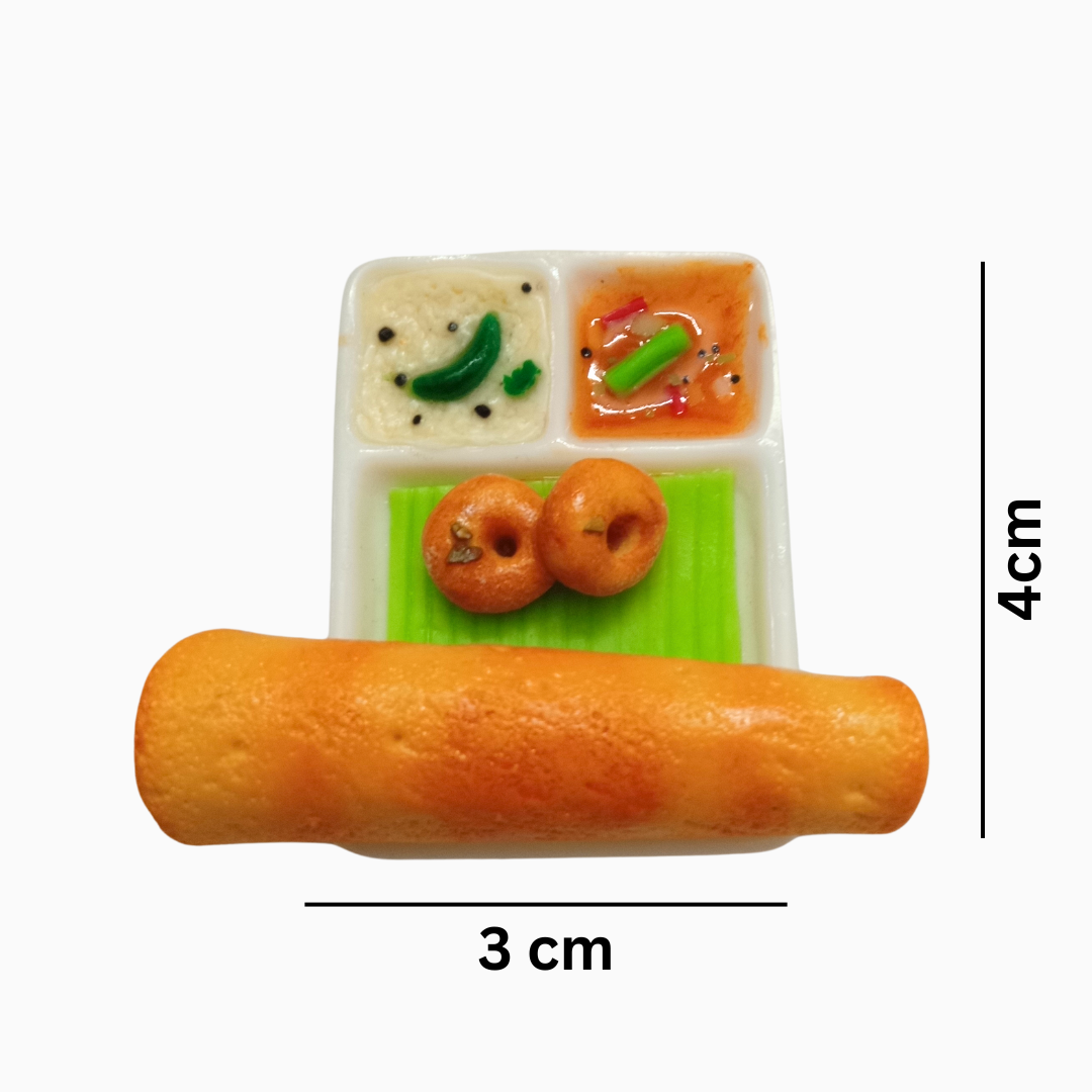 Dosa Fridge Magnet Miniature 3d food for kitchen decor, Best Souvenir Gift 100% Handcrafted in India