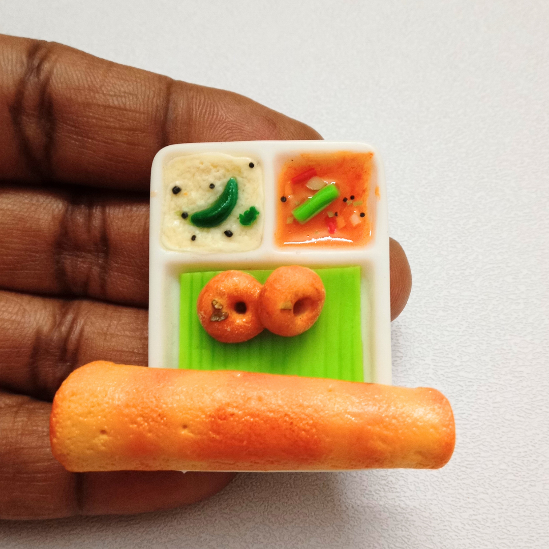 Dosa Fridge Magnet Miniature 3d food for kitchen decor, Best Souvenir Gift 100% Handcrafted in India