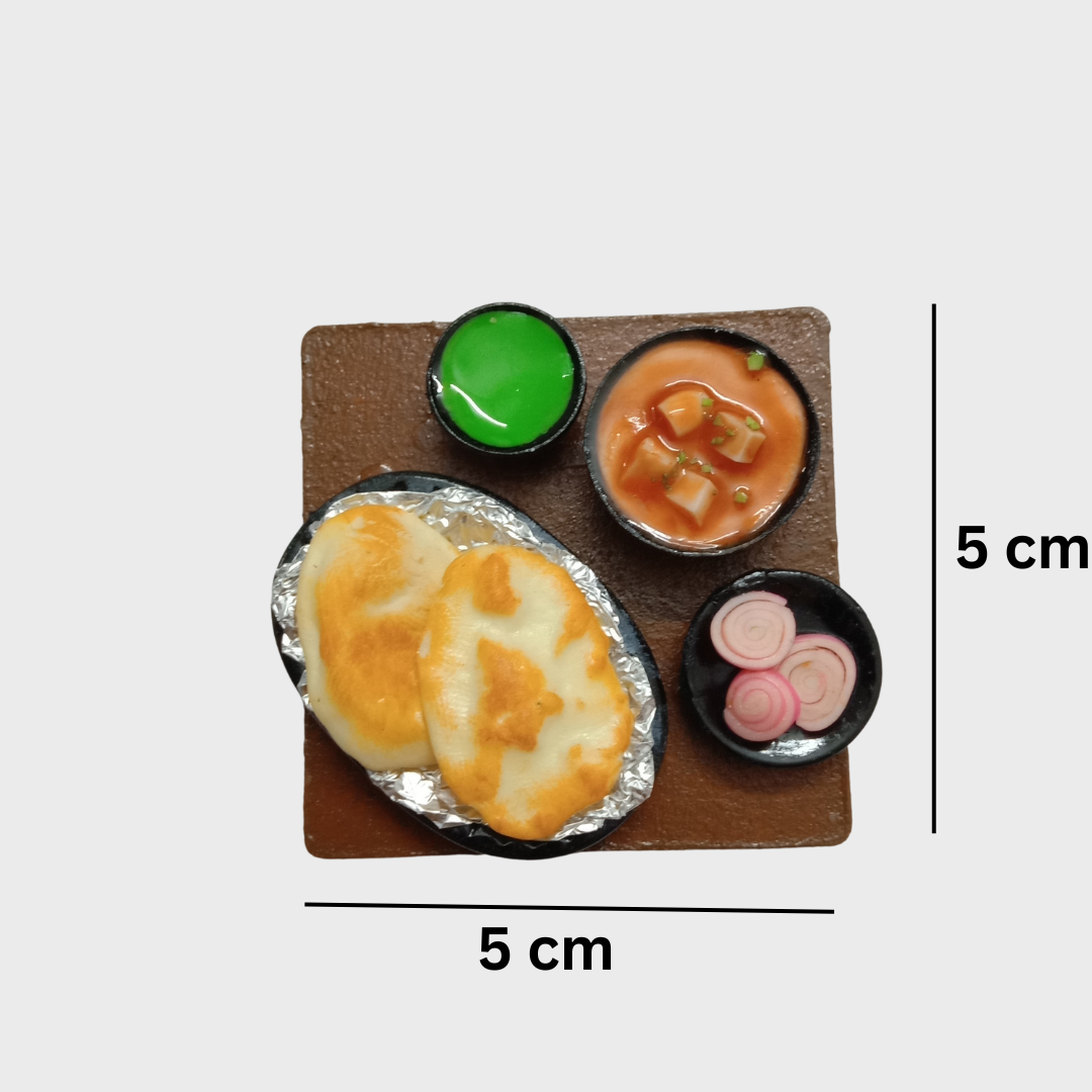 Roti Naan Food Miniature Magnet , Unique Souvenir Gift , Handmade in India