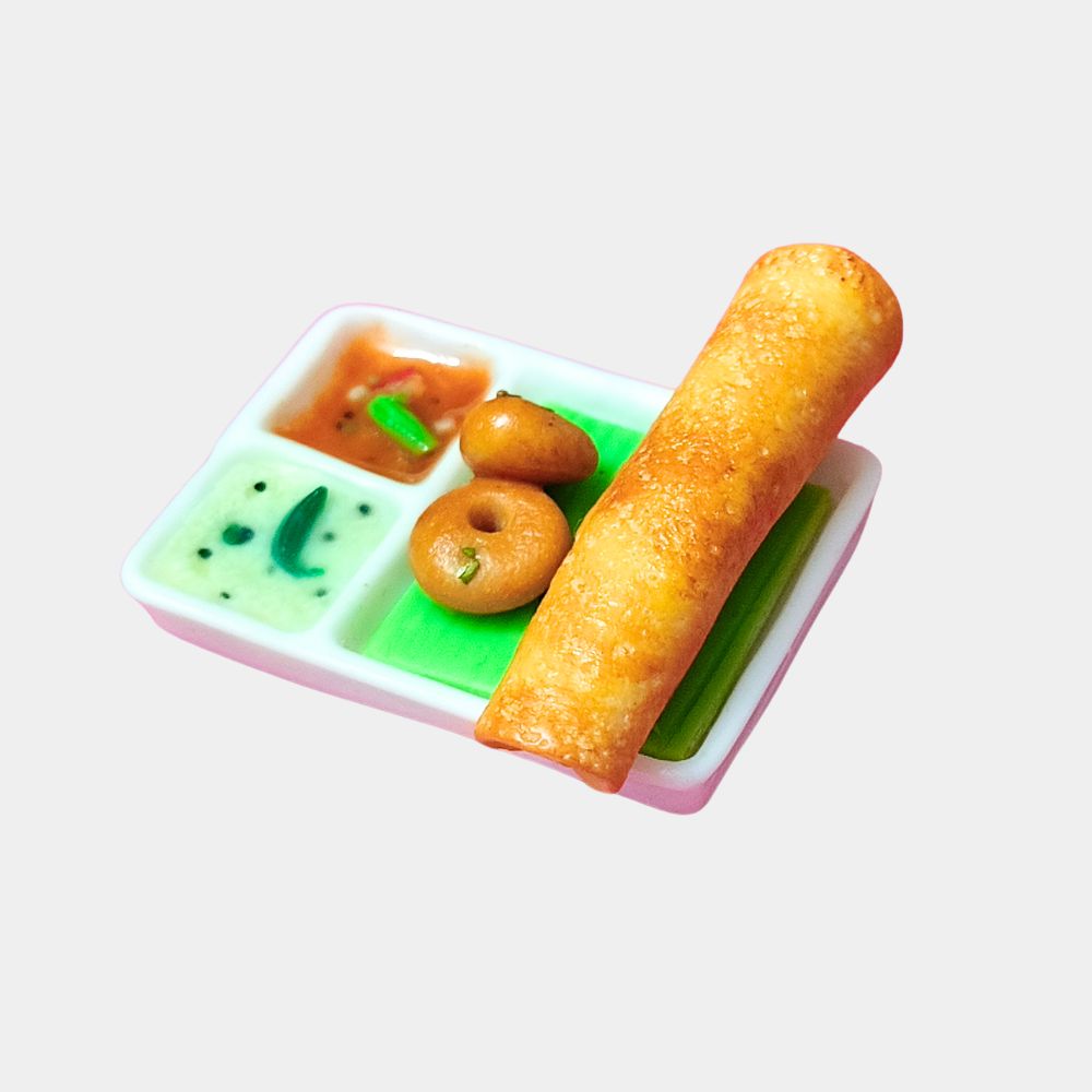 Dosa Fridge Magnet Miniature 3d food for kitchen decor, Best Souvenir Gift 100% Handcrafted in India