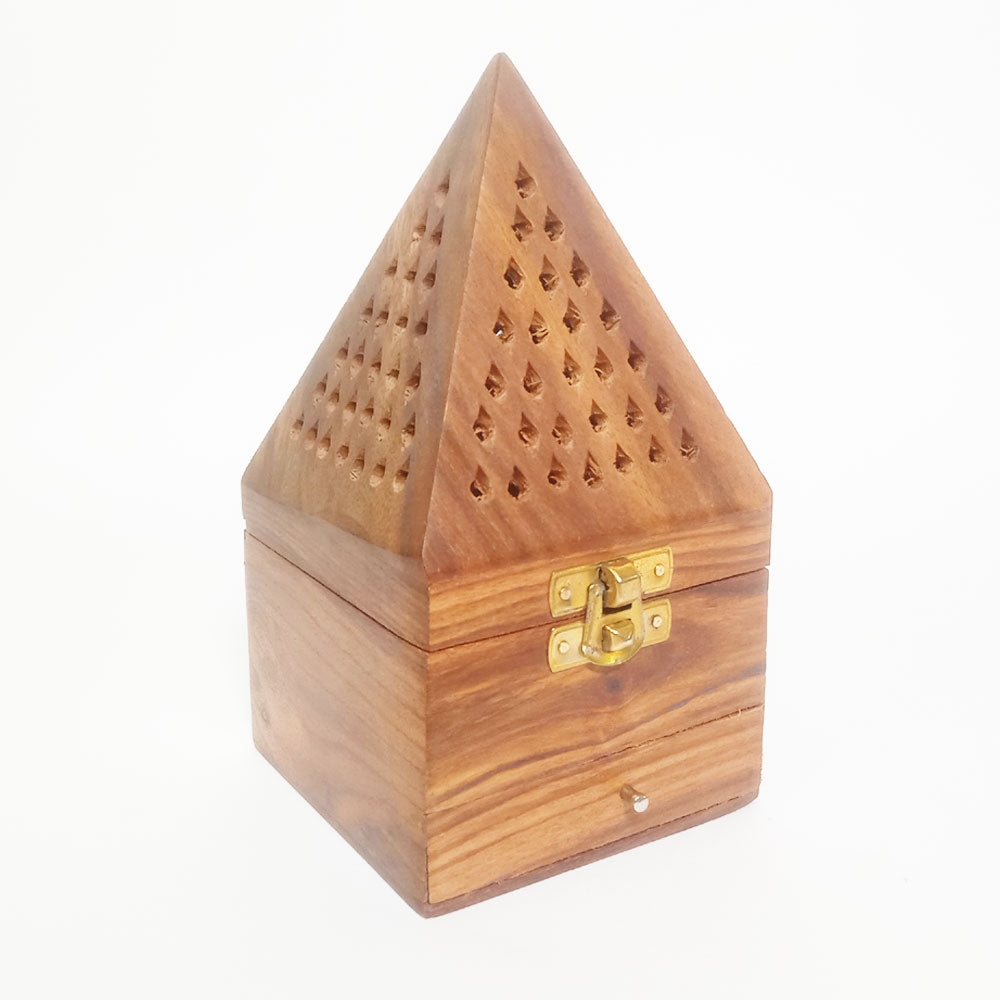 Wooden Dhoop Holder – High-Quality 3.5" x 7" Pyramid Design