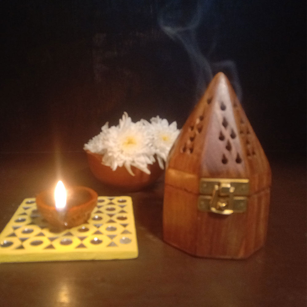 Octagon Handmade High-Quality Sheesham Wooden Dhoop