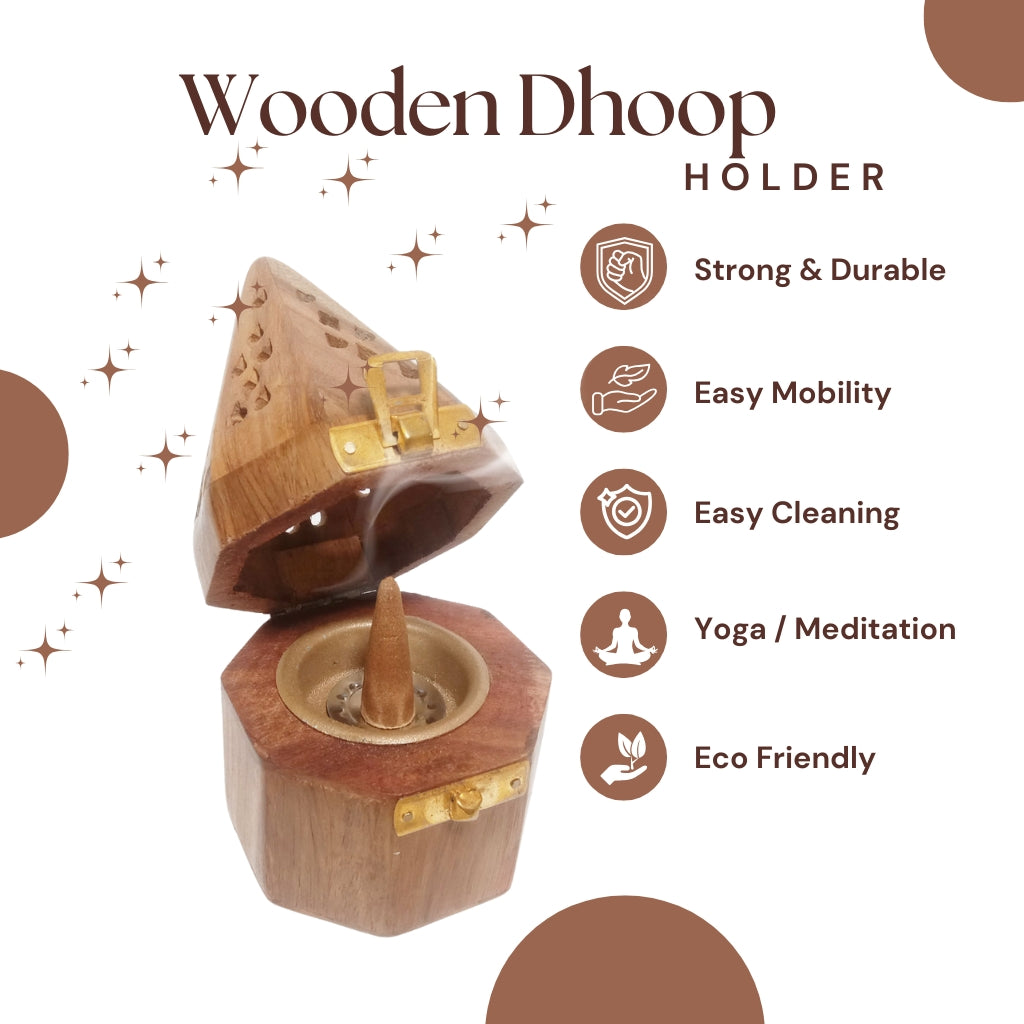 Octagon Handmade High-Quality Sheesham Wooden Dhoop