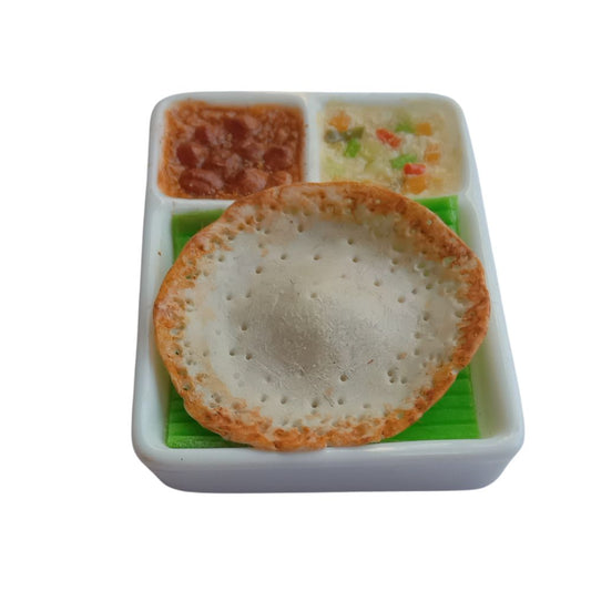 Food Fridge Magnet 3D Miniature Appam Breakfast Set 100% Handmade in India Best Souvenir Gift from India