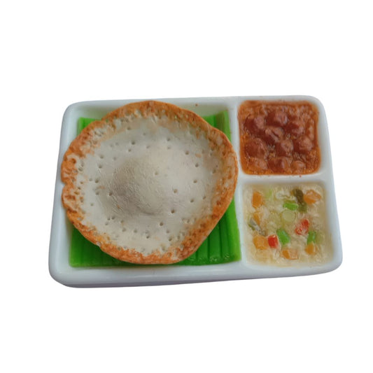 Food Fridge Magnet 3D Miniature Appam Breakfast Set 100% Handmade in India Best Souvenir Gift from India
