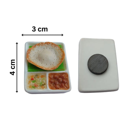 Food Fridge Magnet 3D Miniature Appam Breakfast Set 100% Handmade in India Best Souvenir Gift from India