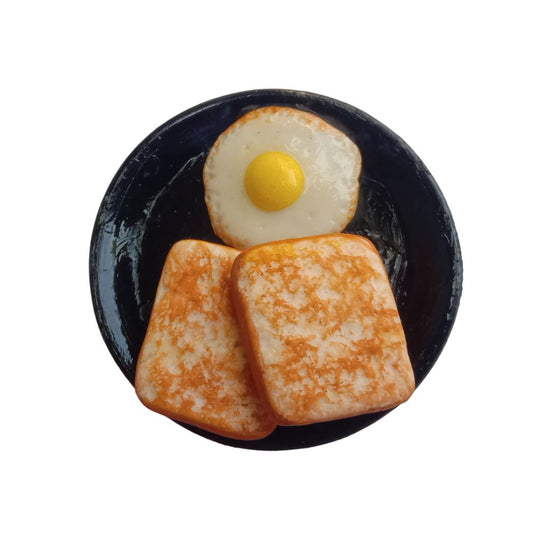 Food Fridge Magnet Miniature Bread Toast &Fried Egg Set 100% Handmade in India Best Souvenir gift , Gift for any occasion