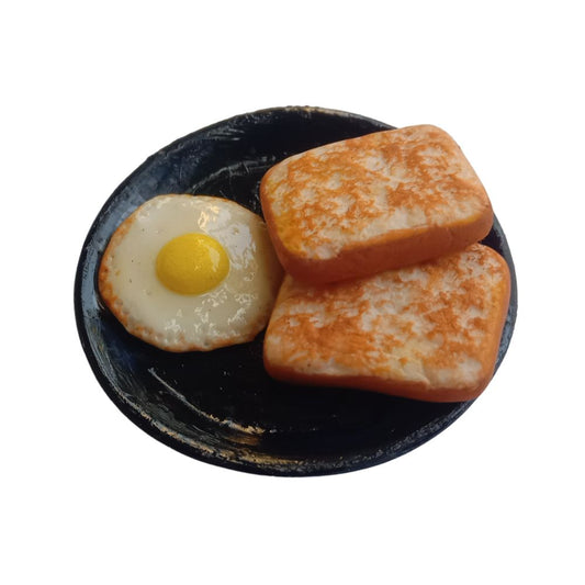 Food Fridge Magnet Miniature Bread Toast &Fried Egg Set 100% Handmade in India Best Souvenir gift , Gift for any occasion