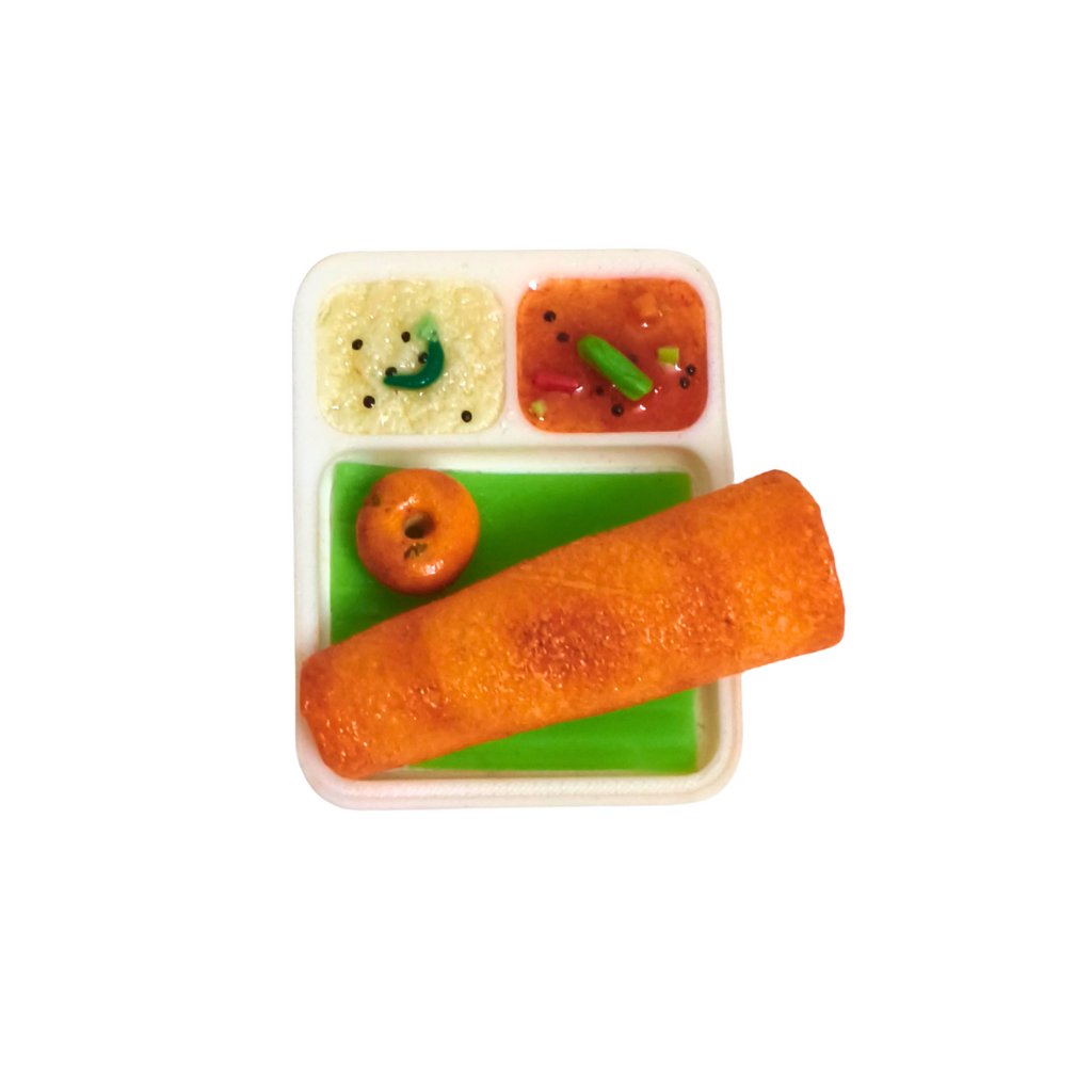 Dosa Fridge Magnet Miniature 3d food for kitchen decor, Best Souvenir Gift 100% Handcrafted in India