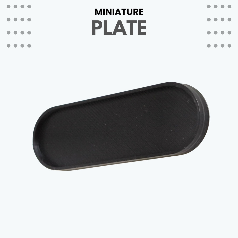 3D Printed Miniature Food Rectangle Plate for Dollhouse & Crafts – 60x20mm - Pack of 5