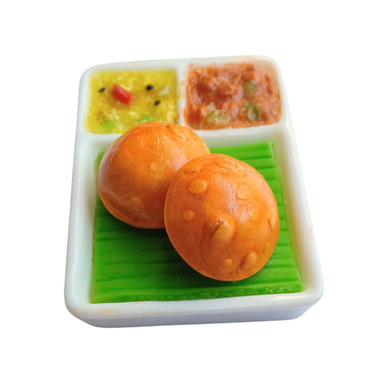 Miniature Food Fridge Magnet Poori Masala , 100% Handmade in India , Unique Gift for foodie and best souvenir gift from India