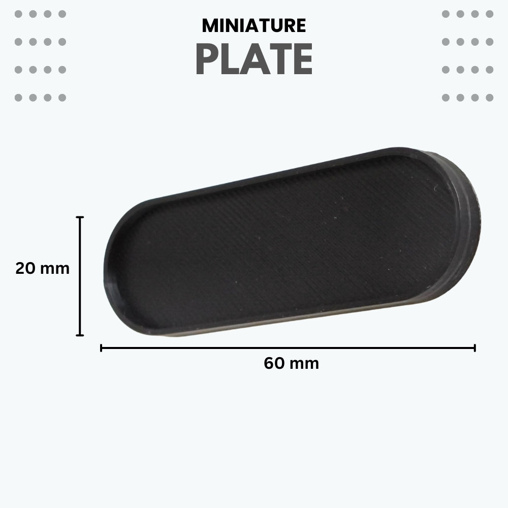 3D Printed Miniature Food Rectangle Plate for Dollhouse & Crafts – 60x20mm - Pack of 5