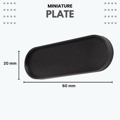 3D Printed Miniature Food Rectangle Plate for Dollhouse & Crafts – 60x20mm - Pack of 5