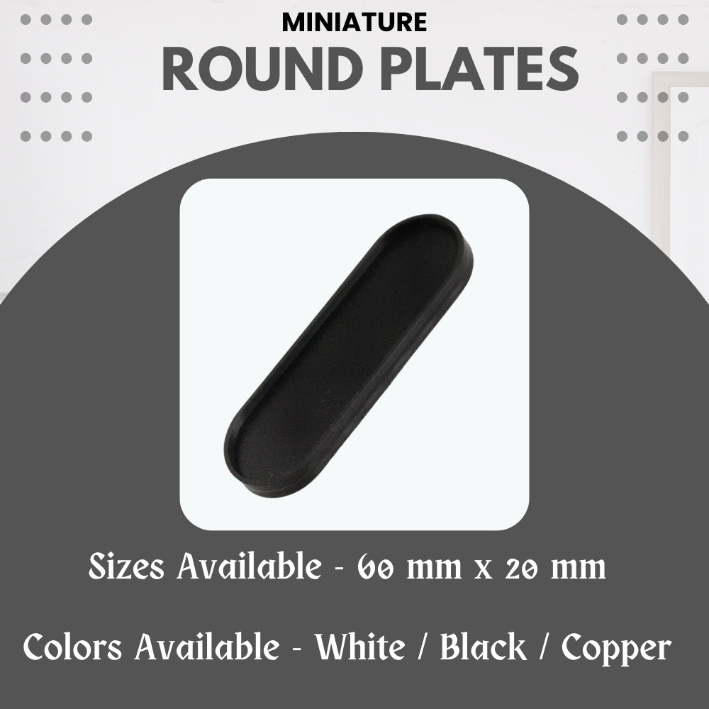 3D Printed Miniature Food Rectangle Plate for Dollhouse & Crafts – 60x20mm - Pack of 5