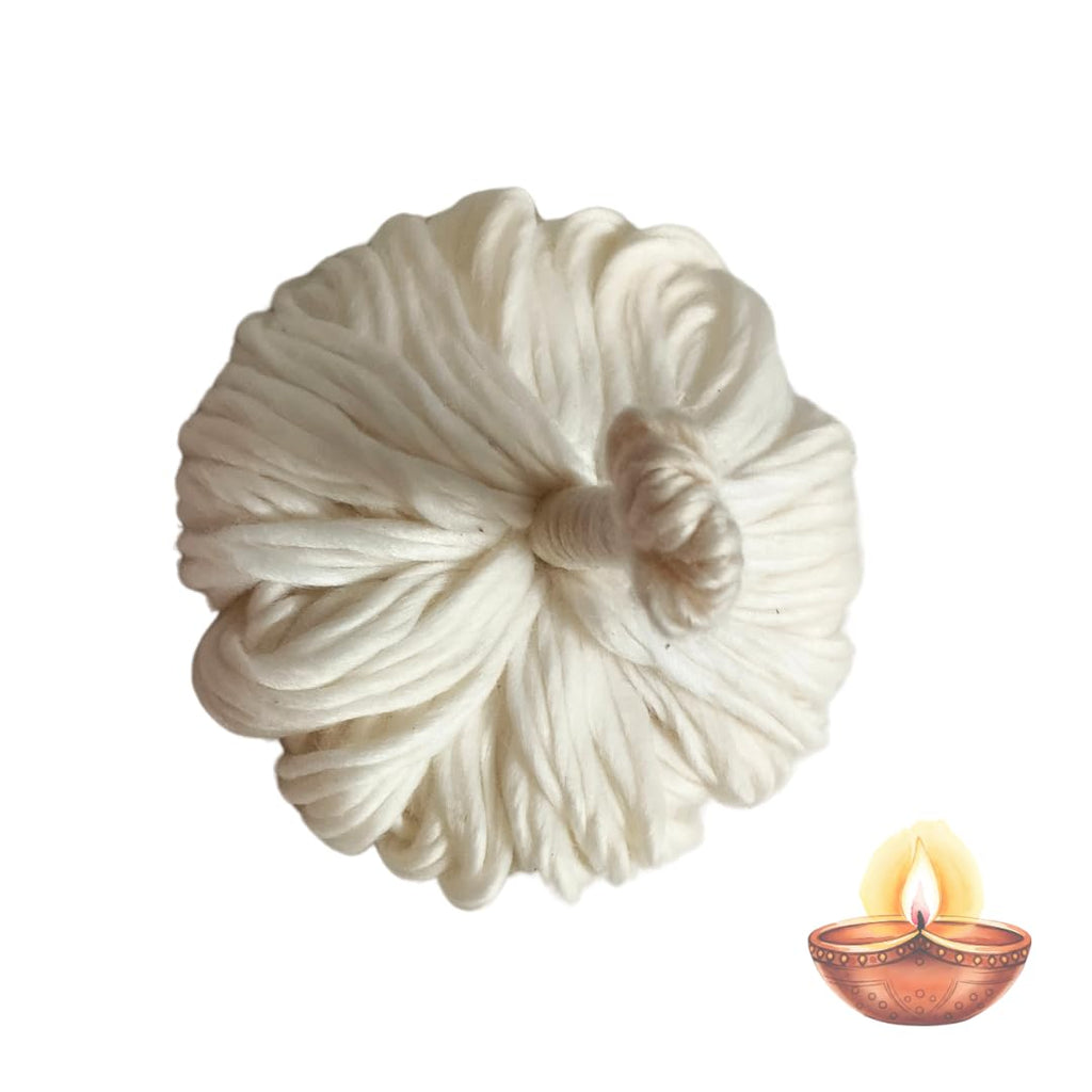 365 Karthika Masam Vattulu (10 Wicks only) | Kartika Flower Brindavan Vathulu | Deepam Cotton Thiri Wicks Batti for Daily Pooja & Temple