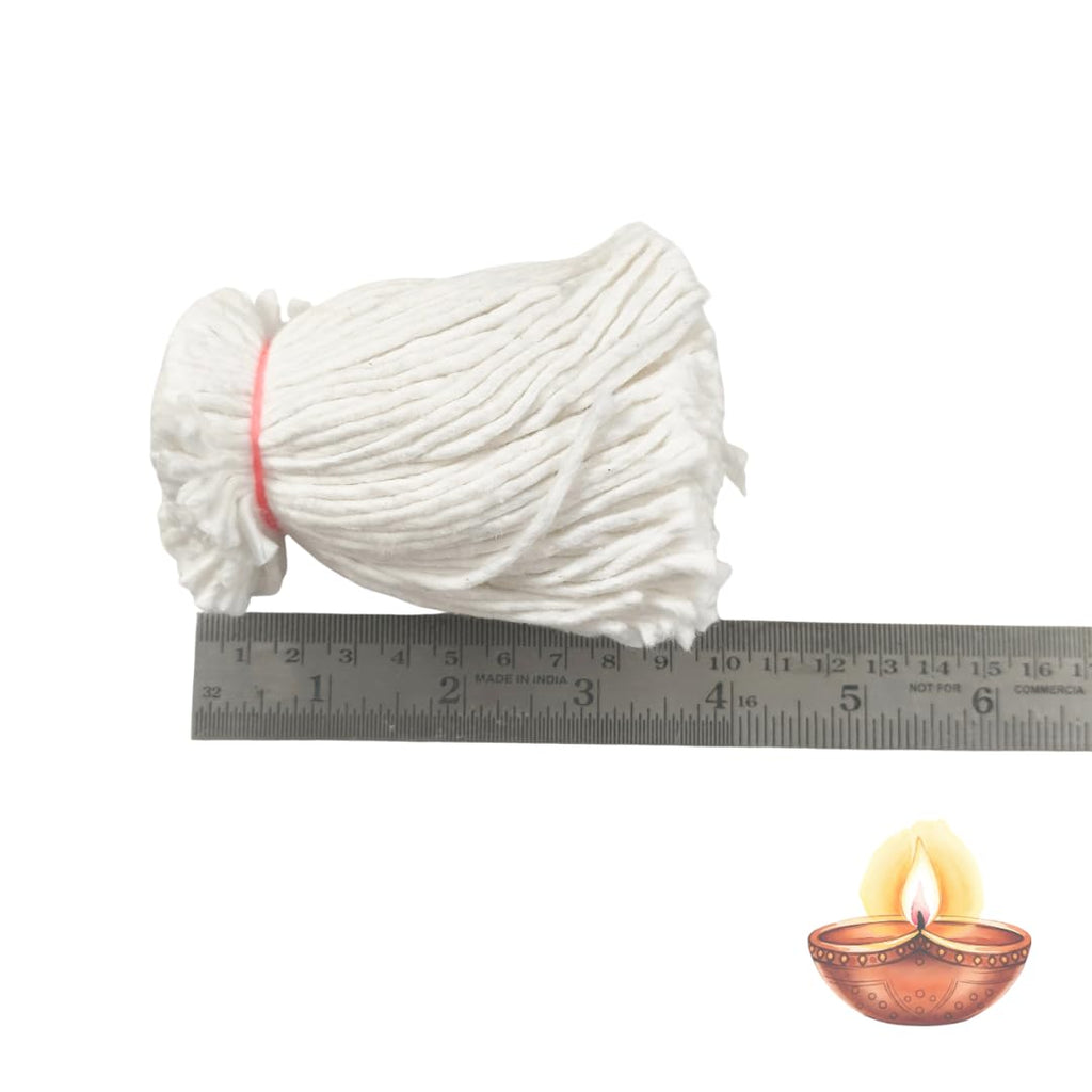 365 Cotton White Wicks for puja thiri (3 Bundles, Each Contains 365 Wicks) Karthigai Deepam Karthika masam vathulu vattulu Jyoti baati