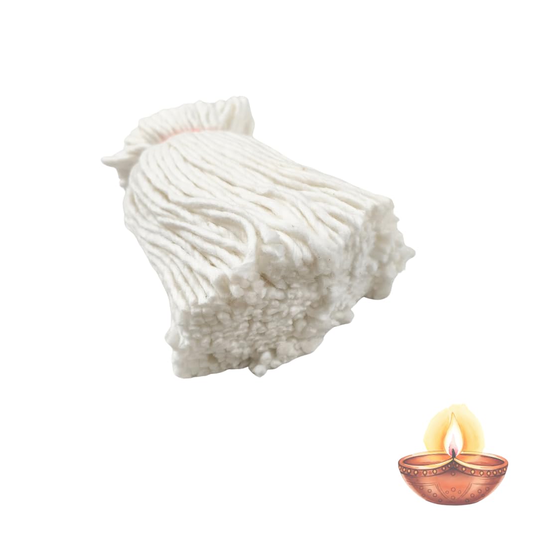 365 Cotton White Wicks for puja thiri (3 Bundles, Each Contains 365 Wicks) Karthigai Deepam Karthika masam vathulu vattulu Jyoti baati