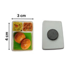 Miniature Food Fridge Magnet Poori Masala , 100% Handmade in India , Unique Gift for foodie and best souvenir gift from India