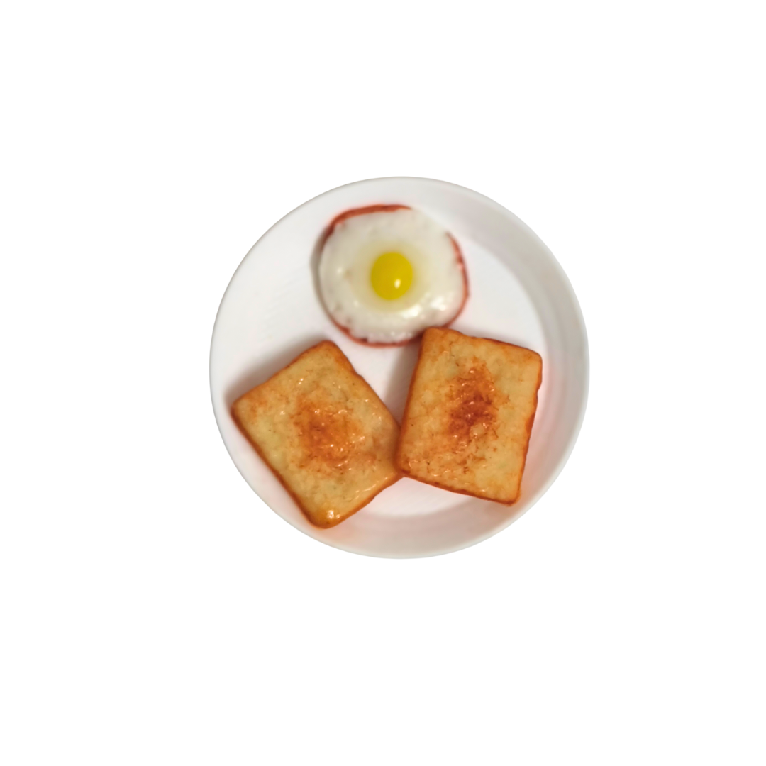 White Plate Food Miniature Fridge Magnet Bread Toast &Fried Egg Set 100% Handmade in India Best Souvenir gift , Gift for any occasion (Copy)