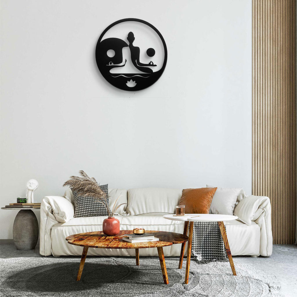 Buddha Wall Decor Black & White Yin-Yang Zen Meditation Circle Minimalist Wall Art for Home Office Hotels Yoga and for any interior decoration