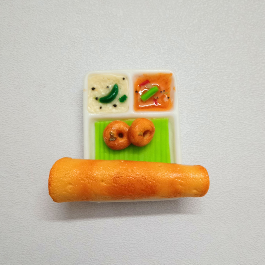 Dosa Fridge Magnet Miniature 3d food for kitchen decor, Best Souvenir Gift 100% Handcrafted in India