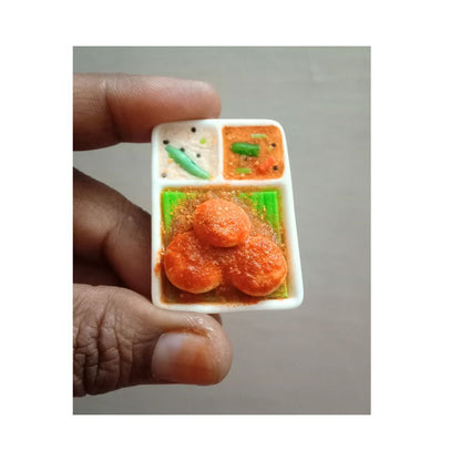 Fridge Magnet with Podi Idli – 100% Handcrafted in India | Miniature Food Refrigerator Magnet | Gift for Foodie | Return Gift Ideas