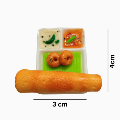 Dosa Fridge Magnet Miniature 3d food for kitchen decor, Best Souvenir Gift 100% Handcrafted in India