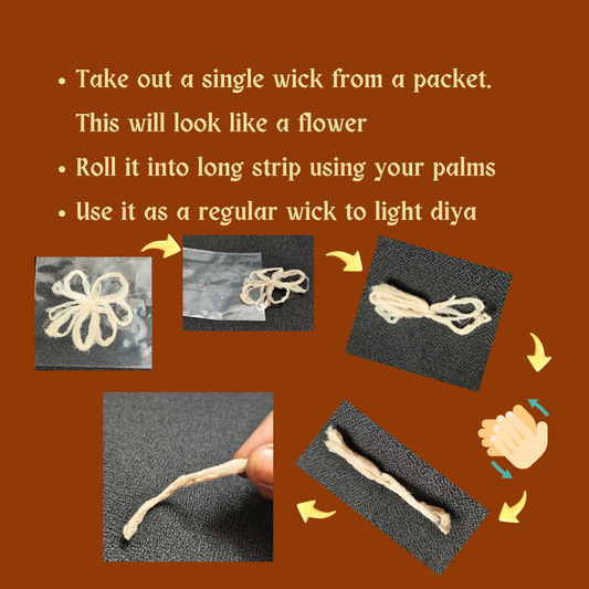 Lotus Wicks for Puja Pack of 20 |  Tamara Vathulu