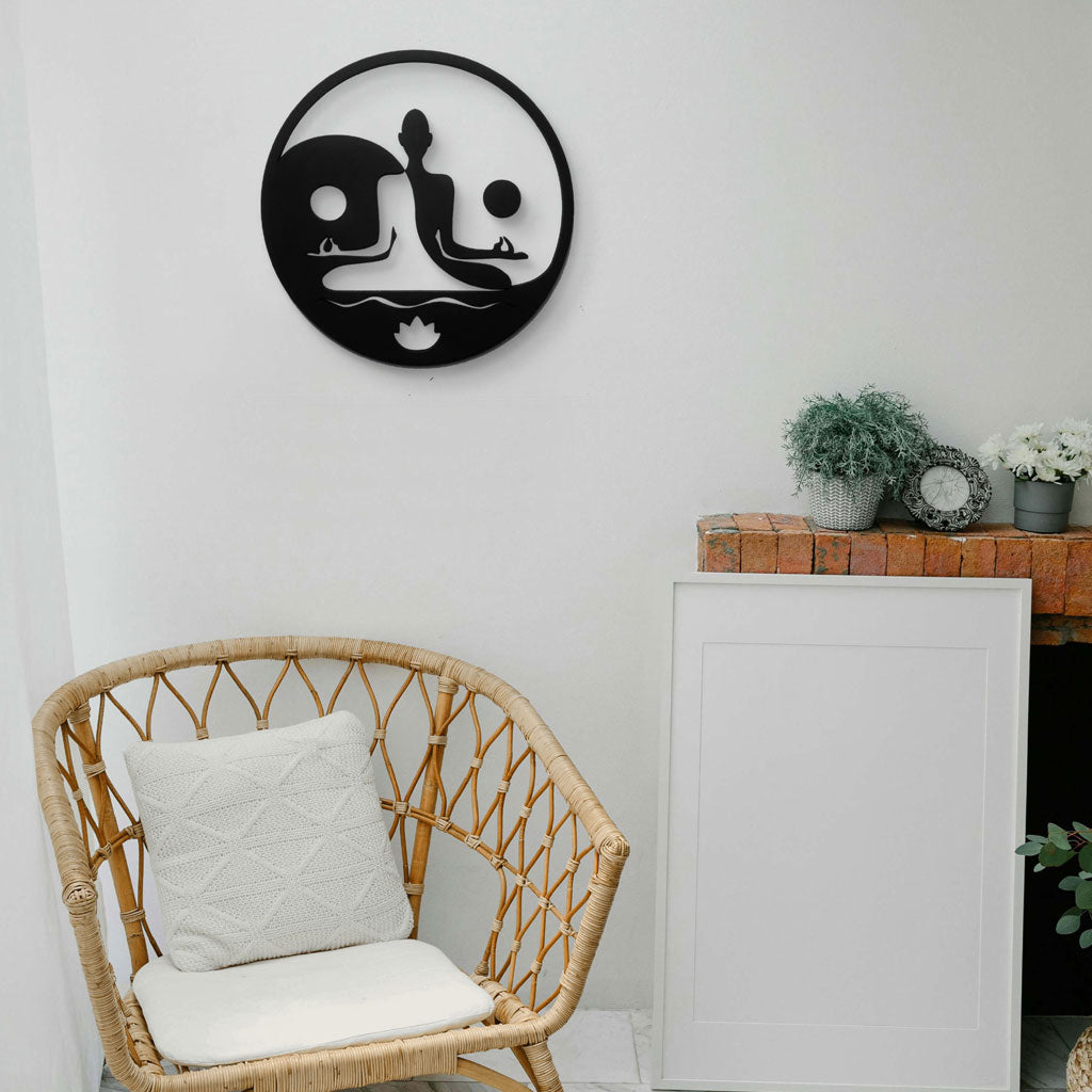 Buddha Wall Decor Black & White Yin-Yang Zen Meditation Circle Minimalist Wall Art for Home Office Hotels Yoga and for any interior decoration