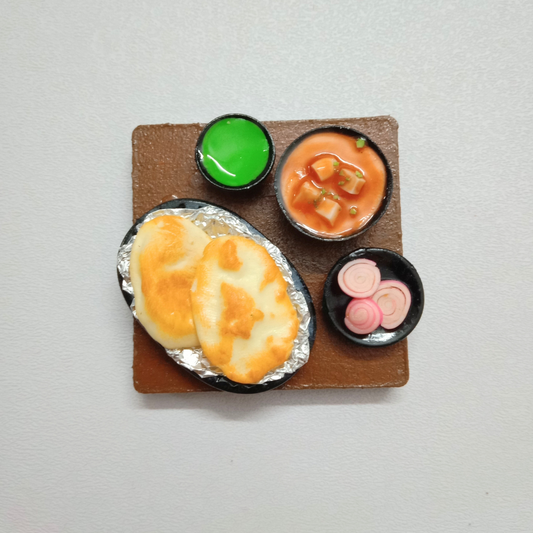 Roti Naan Food Miniature Magnet , Unique Souvenir Gift , Handmade in India