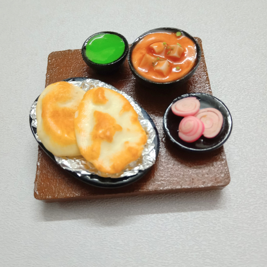Roti Naan Food Miniature Magnet , Unique Souvenir Gift , Handmade in India
