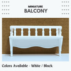 Miniature Dollhouse Balcony – Furniture Accessory | Available in Black & White | Balcony Railing for Dollhouse Decoration
