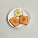 White Plate Food Miniature Fridge Magnet Bread Toast &Fried Egg Set 100% Handmade in India Best Souvenir gift , Gift for any occasion (Copy)