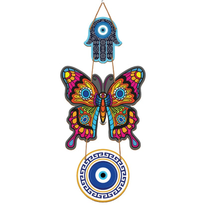 Butterfly printed wooden wall hanging for home décor