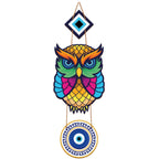 Owl printed wooden wall hanging for home décor