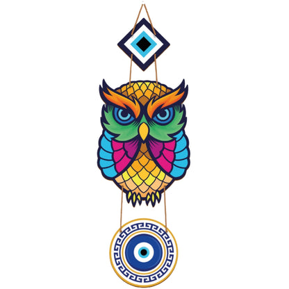 Owl printed wooden wall hanging for home décor