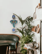Elephant printed wooden wall hanging for home décor