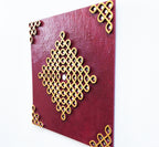 Kolam Wall Decor South Indian Art Traditional muggu wall hanging for living room 12 inch Square Maroon