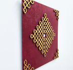 Kolam Wall Decor South Indian Art Traditional muggu wall hanging for living room 12 inch Square Maroon