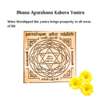 Dhana Akarshana Kubera Yantra | Copper 3 Inch Dhana Akarshana Yantram Spiritual Tool for Money & Good Luck | Pooja Article