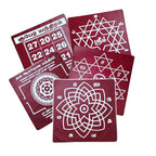 Kolam Stickers - Aishwarya Lakshmi, hrudaya kamalam, kubera Yantra Number, om saravanabava, dhana akarshana yantram