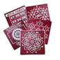 Kolam Stickers - Aishwarya Lakshmi, hrudaya kamalam, kubera Yantra Number, om saravanabava, dhana akarshana yantram