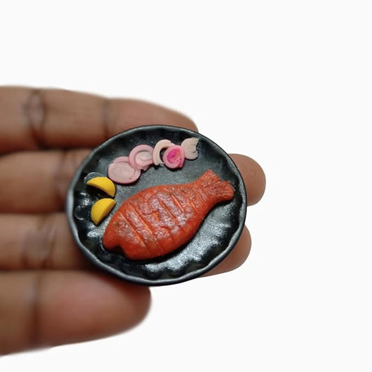 3D Fridge Magnet Fish Fry Kerala Food Miniature