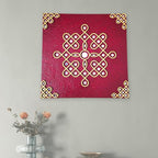 Traditional kolam Decor with mirror work, Muggu wall art